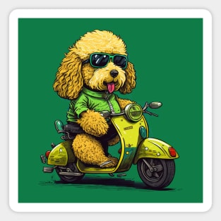 BMF Golden Doodle Riding Scooter Magnet